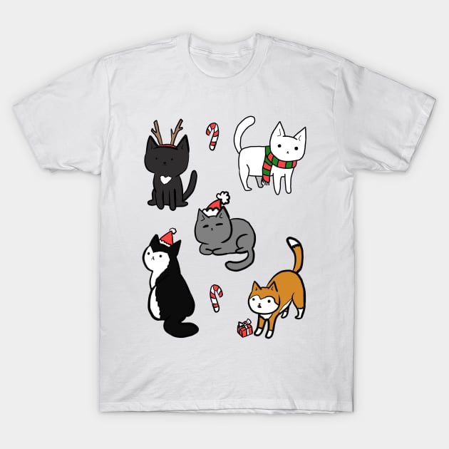 Cute christmas cats T-Shirt by Mayarart